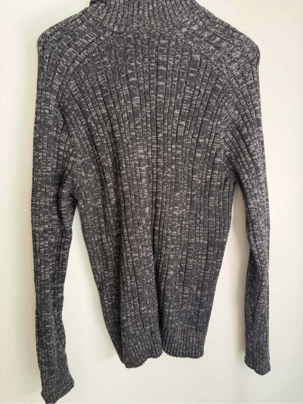 Royal Robbins Men's Gray Marled Mock Neck Button Pullover Sweater, XL